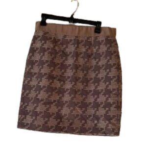 Loft Mauve & Lavendar Houndstooth Pencil Skirt - Fully Lined - 8